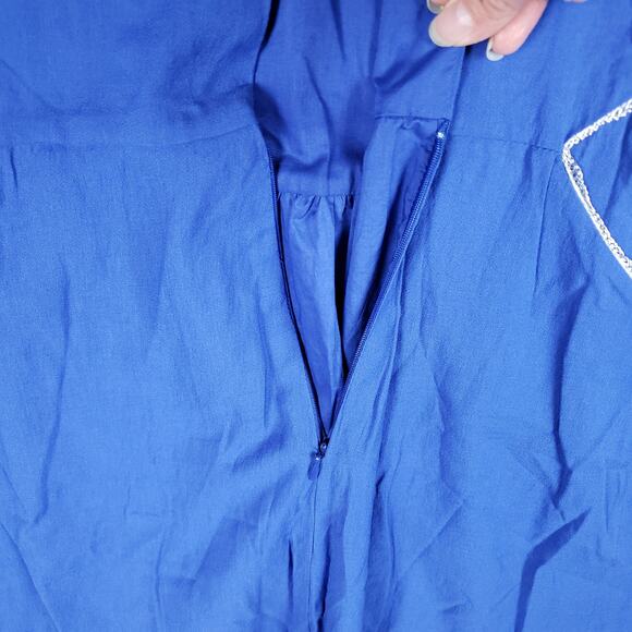 NWT Colorblock Royal Blue Sleeveless V-Neck Mini Dress Women's Size Medium - Picture 9 of 10